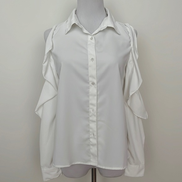Walter Baker Open Shoulder Button Down Shirt - Picture 2 of 10